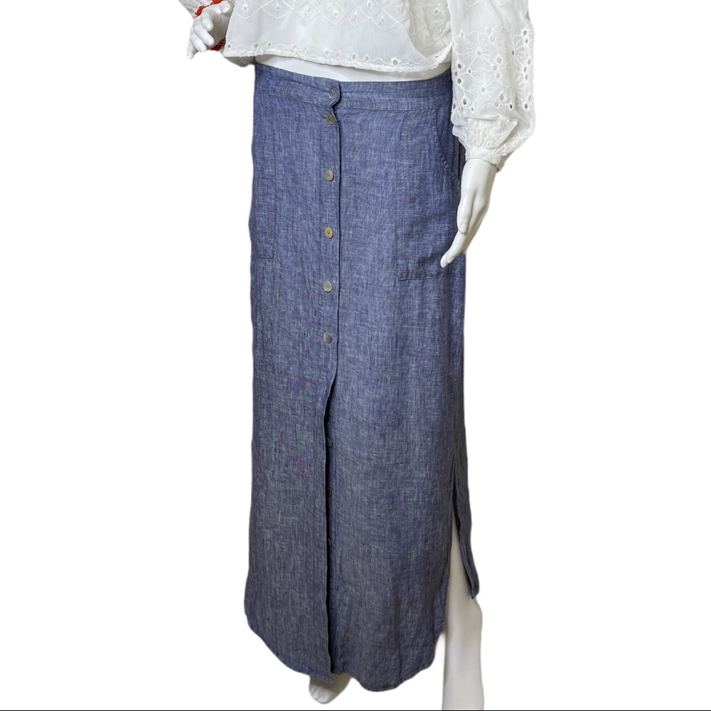 Artisan NY Linen Maxi Skirt with Side Slits